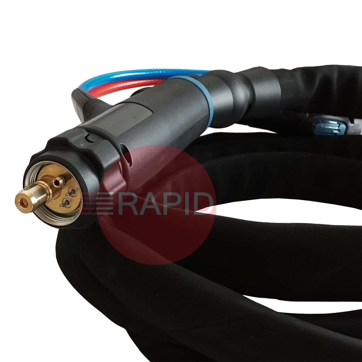 ERGOPLUS500R  Trafimet ERGOPLUS 500R 50° Neck Water Cooled MIG Torch Rotating Handle w/ Euro Connection, 500A CO2, 450A Mixed Gas